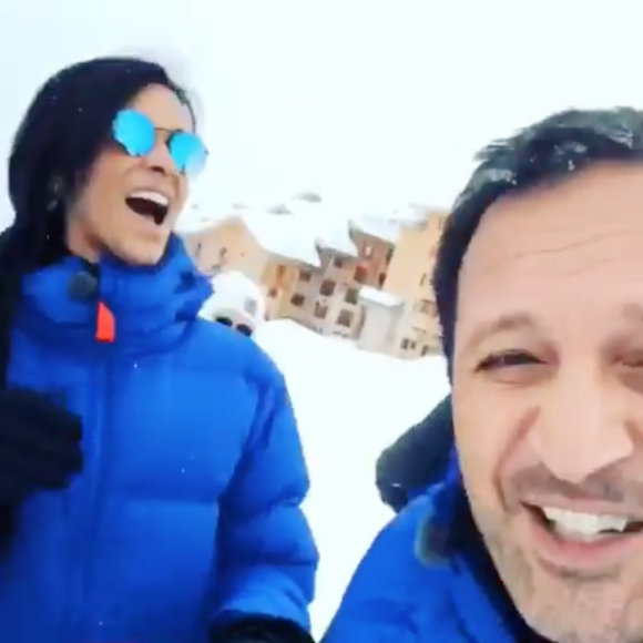 Arthur et Shy'm lors du tournage de l'émission "Vendredi tout est permis : No limit", diffusée le 19 mai 2018