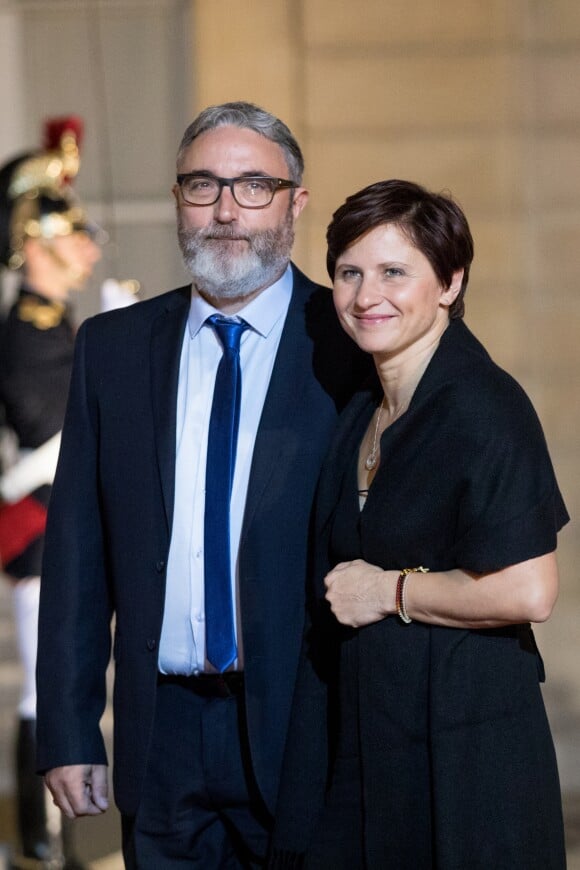 Roxana Maracineanu, ministre des sports et son mari Franck Ballanger - Le président de la République française et sa femme la Première reçoivent le président de la République de Corée du Sud et sa femme pour un diner d'Etat au palais de l'Elysée à Paris, France, le 15 octobre 2018. © Cyril Moreau/Bestimage