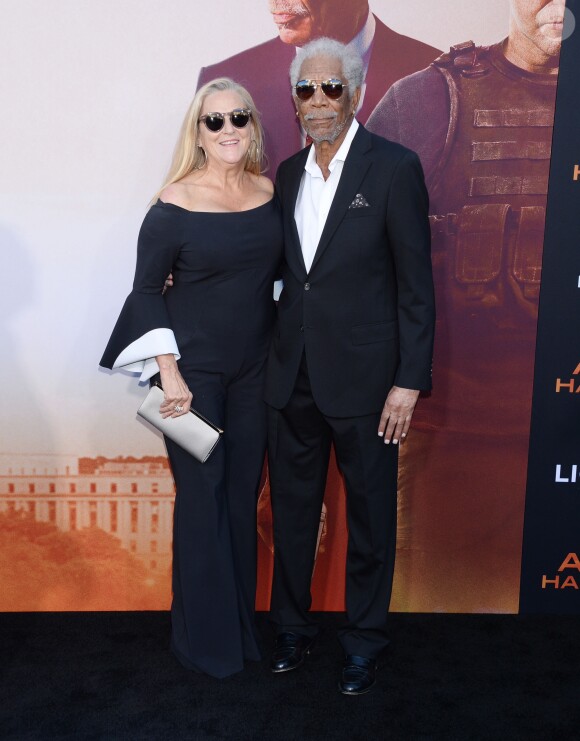 Morgan Freeman et Lori McCreary à l'avant-première du film "Angel Has Fallen" ("La Chute du Président") au Regency Village Theater à Hollywood, Los Angeles, le 20 août 2019.