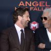 Gerard Butler et Morgan Freeman à l'avant-première du film "Angel Has Fallen" ("La Chute du Président") au Regency Village Theater à Hollywood, Los Angeles, le 20 août 2019.