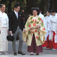  La princesse Ayako de Takamado et Kei Moriya lors de leur mariage le 29 octobre 2018 au sanctuaire Meiju à Tokyo. 