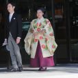  La princesse Ayako de Takamado et Kei Moriya lors de leur mariage le 29 octobre 2018 au sanctuaire Meiju à Tokyo. 