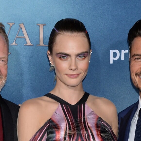 Jared Harris, Cara Delevingne, Orlando Bloom à la première de la série télévisée Amazon Prime Video "Carnival Row" au TCL Chinese Theatre dans le quartier de Hollywood, à Los Angeles, Californie, Etats-Unis, le 21 août 2019.