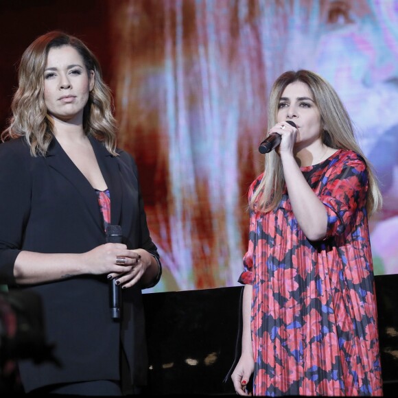 Exclusif - Chimène Badi et Julie Zenatti lors de la 6ème édition de la "Nuit de la Déprime" au casino de Paris, France, le 11 février 2019. © Alain Guizard/Bestimage