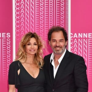 Ingrid Chauvin et son mari Thierry Peythieu durant le "Pink Carpet" des séries "Killing Eve" et "When Heroes Fly" lors du festival "Canneseries" à Cannes, le 8 avril 2018.© Bruno Bebert/Bestimage