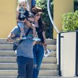 Exclusif - Brian Austin Green, sa femme Megan Fox et leur fils Journey River sont allés déjeuner dans un restaurant à Calabasas. Le 16 août 2019.