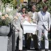 Images des obsèques d'Ann-Christine Wallenberg à l'église de Dalaro, à Stockholm, un mois après sa mort dans le naufrage de son voilier sur le lac Léman.