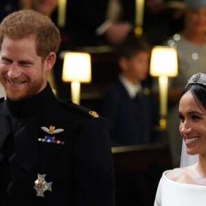 Le prince Harry et Meghan Markle, duchesse de Sussex - Cérémonie de mariage du prince Harry et de Meghan Markle en la chapelle Saint-George au château de Windsor, Royaume Uni, le 19 mai 2018.