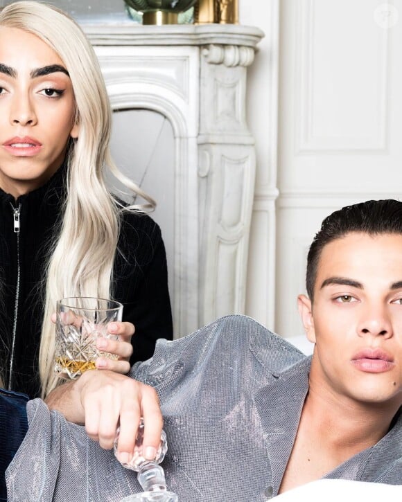 Bilal Hassani et Nawfel, son compagnon, sur Instagram- août 2019.