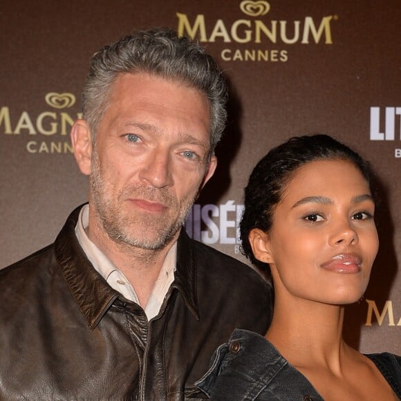 Exclusif - Vincent Cassel et sa femme Tina Kunakey lors de l'after-party Magnum du film "Les Misérables" et du film "Litigante" dans une villa lors du 72e Festival International du Film de Cannes, France, le 15 mai 2019. © Veeren/Bestimage