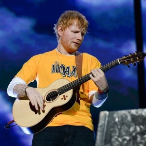 Ed Sheeran en concert à l'Allianz Parque à Sao Paulo, le 13 février 2019.