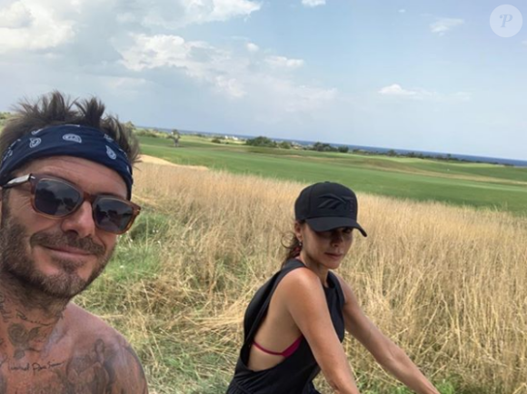 Victoria et David Beckham en vacances dans les Pouilles, en Italie, le 06 août 2019.