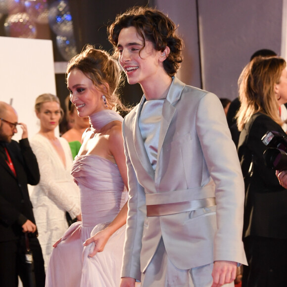 Lily-Rose Depp, Timothée Chalamet - Tapis rouge du film "The King" lors du 76ème festival international du film de Venise, la Mostra, le 2 septembre 2019.