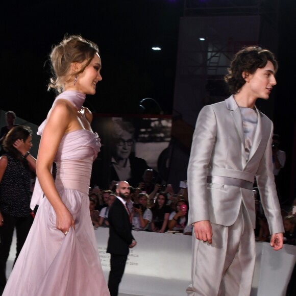 Lily-Rose Depp, Timothée Chalamet - Tapis rouge et avant-première du film "The King" lors du 76ème festival international du film de Venise, la Mostra, le 2 septembre 2019.