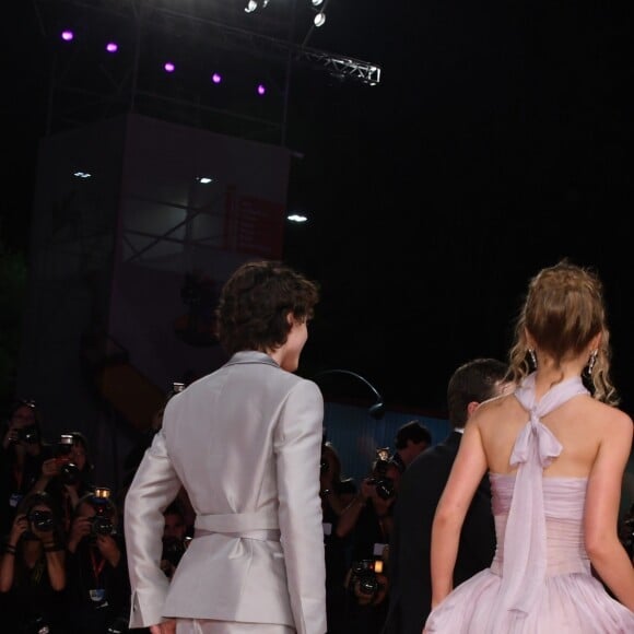 Lily-Rose Depp, Timothée Chalamet - Tapis rouge et avant-première du film "The King" lors du 76ème festival international du film de Venise, la Mostra, le 2 septembre 2019.
