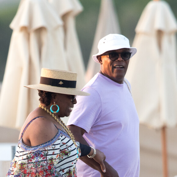 Samuel L. Jackson et sa femme Latanya Richardson - People au 60ème anniversaire de Earvin Johnson, Jr., dit Magic Johnson à Saint-Tropez le 2 septembre 2019. © Cyril Moreau/Bestimage