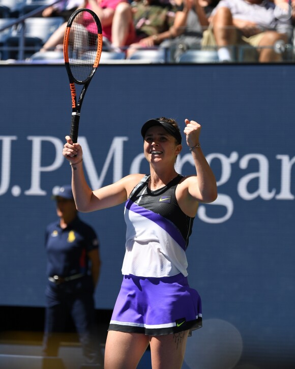 Elina Svitolina affrontera Serena.Williams en demi finale de l'US Open. Ici lors de son match de quart de finale contre Johanna Konta le 3 septembre 2019.