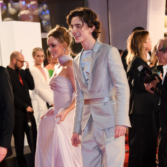 Lily-Rose Depp, Timothée Chalamet - Tapis rouge du film "The King" lors du 76e festival international du film de Venise, la Mostra, le 2 septembre 2019.