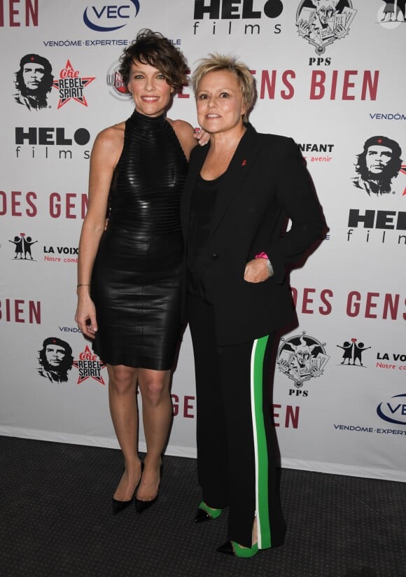 Anne Le Nen et sa compagne Muriel Robin - Avant-première du film "Des gens bien" au cinéma Gaumont-Opéra à Paris le 2 avril 2019.  Coadic Guirec/Bestimage