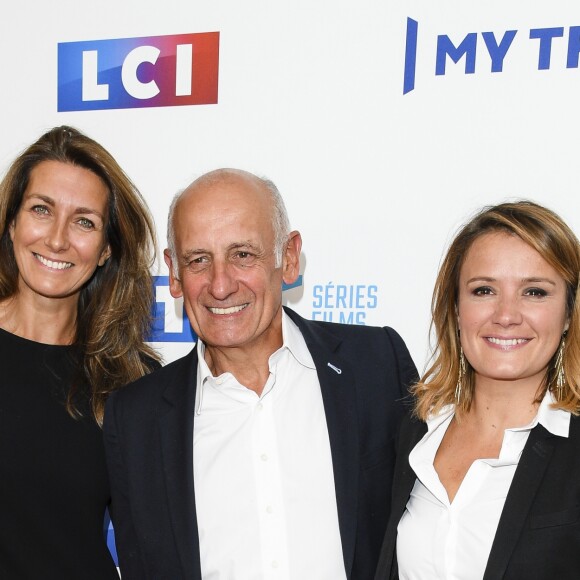 Anne-Claire Coudray, Jean-Michel Aphatie et Pascale de La Tour du Pin - Soirée de rentrée 2019 de TF1 au Palais de Tokyo à Paris, le 9 septembre 2019. © Pierre Perusseau/Bestimage