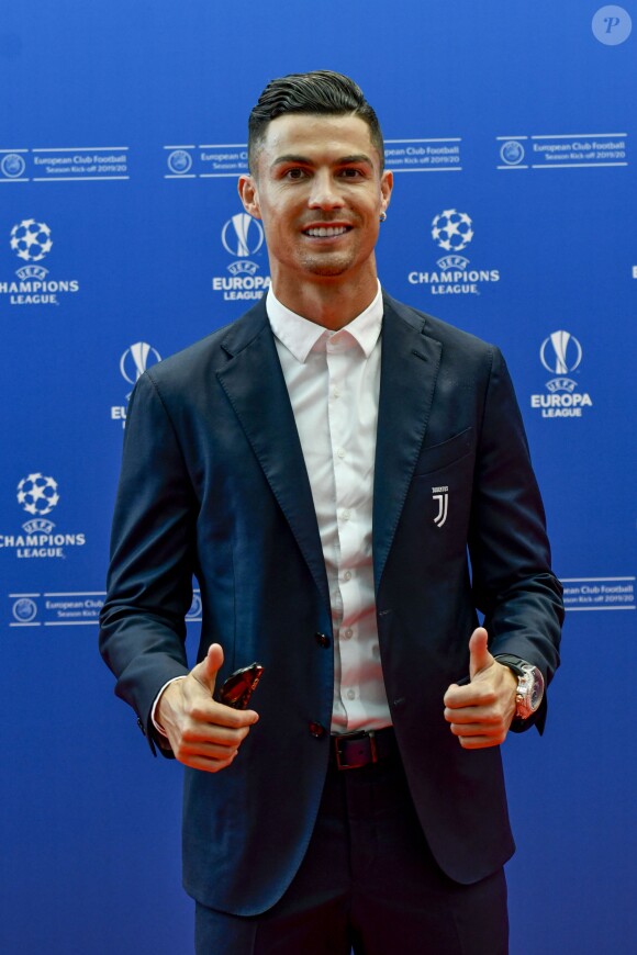 Cristiano Ronaldo au photocall de la cérémonie du tirage au sort de la phase de poules de l'édition 2019-2020 de la Ligue des Champions à Monaco, le 29 août 2019.