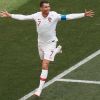 Cristiano Ronaldo durant le match "Maroc - Portugal" lors de la Coupe du Monde 2018 (FIFA World Cup Russia2018). Moscou, le 20 juin 2018.