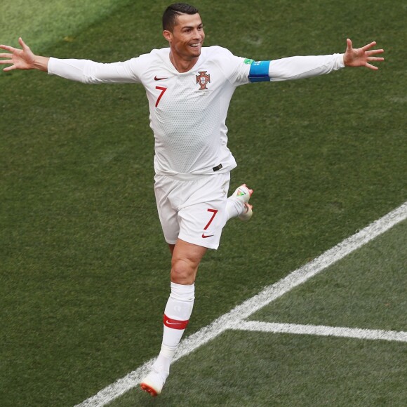 Cristiano Ronaldo durant le match "Maroc - Portugal" lors de la Coupe du Monde 2018 (FIFA World Cup Russia2018). Moscou, le 20 juin 2018.