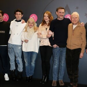Pierre Lottin, Théo Fernandez, Isabelle Nanty, Sarah Stern, Jean-Paul Rouve, Jérôme Seydoux, Olivier Baroux lors de la présentation du film "Les Tuche 3 : Liberté, Égalité, FraterniTuche" de O.Baroux dans le cadre du 21ème Festival International du Film de Comédie de l'Alpe d'Huez le 19 janvier 2018. © Dominique Jacovides / Bestimage