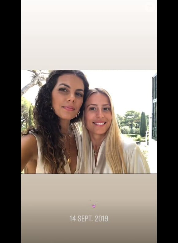 Noura Tsonga et Julia Lang lors du deuxième mariage de Lucas Pouille et Clémence Bertrand au Cap d'Antibes le samedi 14 septembre 2019.