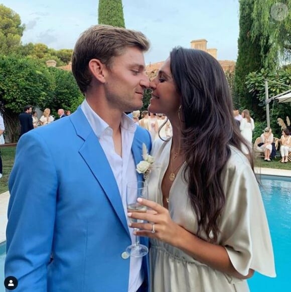 David Goffin et Stephanie Tuccitto lors du deuxième mariage de Lucas Pouille et Clémence Bertrand au Cap d'Antibes le samedi 14 septembre 2019.