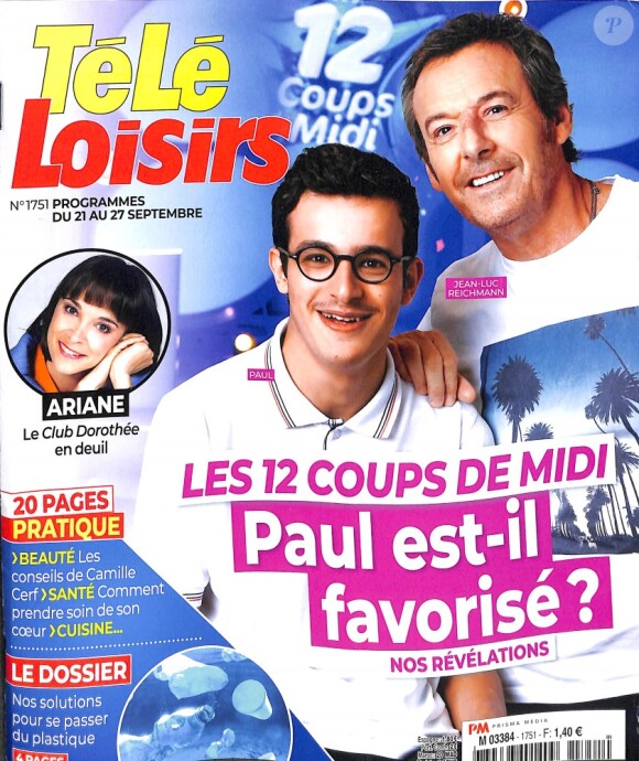 Magazine "Télé Loisirs", en kiosques le 16 septembre 2019.
