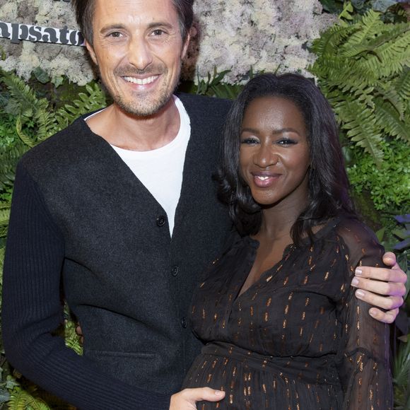 Vincent Cerutti et sa compagne Hapsatou Sy (enceinte de son deuxième enfant) - Inauguration du Concept Store Maison 123 Paris et HapsatouSy rue de la Chaussée d'Antin dans le 9ème arrondissement de Paris, France, le 19 septembre 2019. © Pierre Perusseau/Bestimage