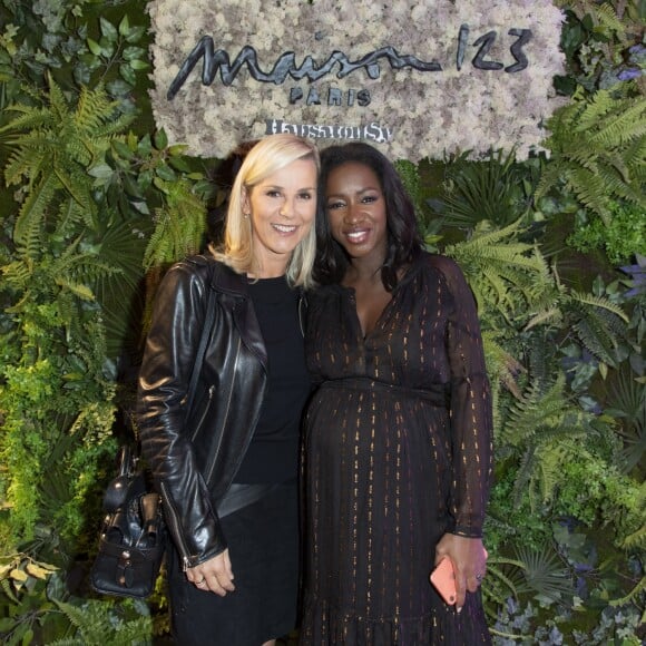 Laurence Ferrari et Hapsatou Sy (enceinte de son deuxième enfant) - Inauguration du Concept Store Maison 123 Paris et HapsatouSy rue de la Chaussée d'Antin dans le 9ème arrondissement de Paris, France, le 19 septembre 2019. © Pierre Perusseau/Bestimage