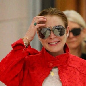 Lindsay Lohan arrive à l'aéroport de Sydney, en Australie, le 17 juillet 2019.