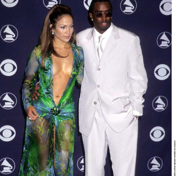 Jennifer Lopez et Puff Daddy à la 42ème cérémonie des Grammy Awards le 24 février 2000.