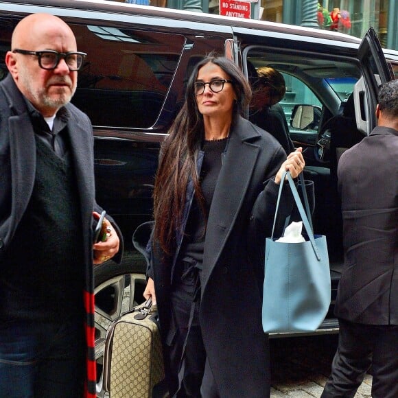 Demi Moore arrive à son hôtel avant de se rendre au Met Gala à New York, le 3 mai 2019