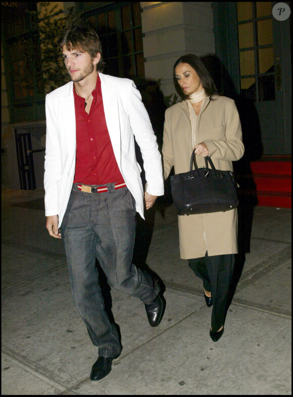 Demi Moore et Ashton Kutcher à New York en 2005.