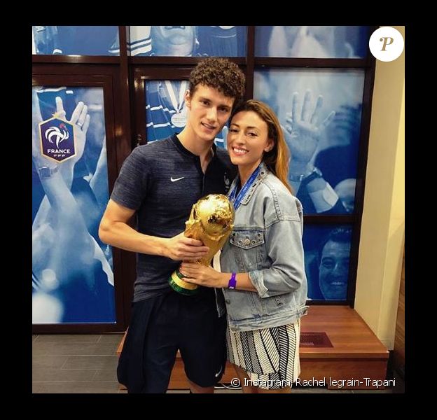 Rachel Legrain-Trapani et Benjamin Pavard après la victoire de l'équipe de France à la Coupe du monde 2018 - Instagram - 15 juillet 2018