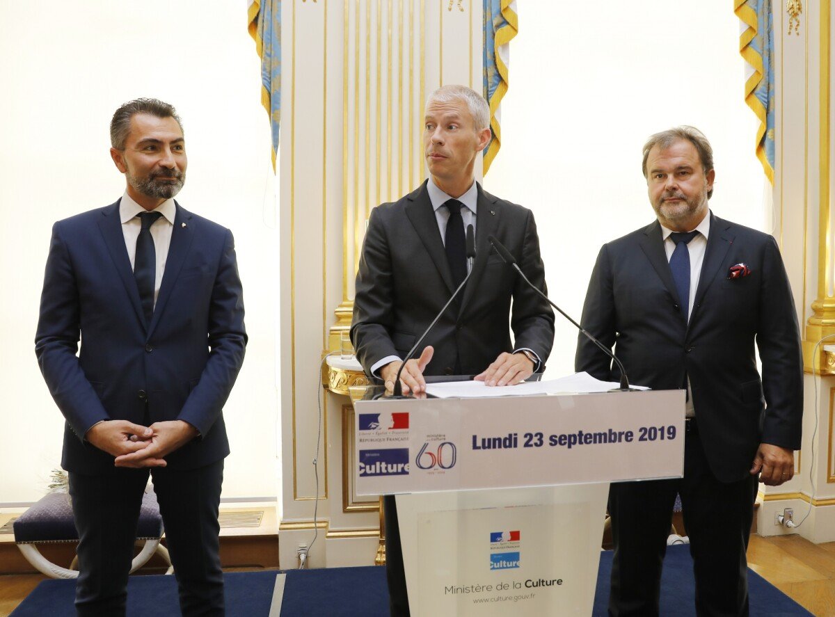 Photo : David Sinapian, Franck Riester (Ministre De La Culture), Pierre ...