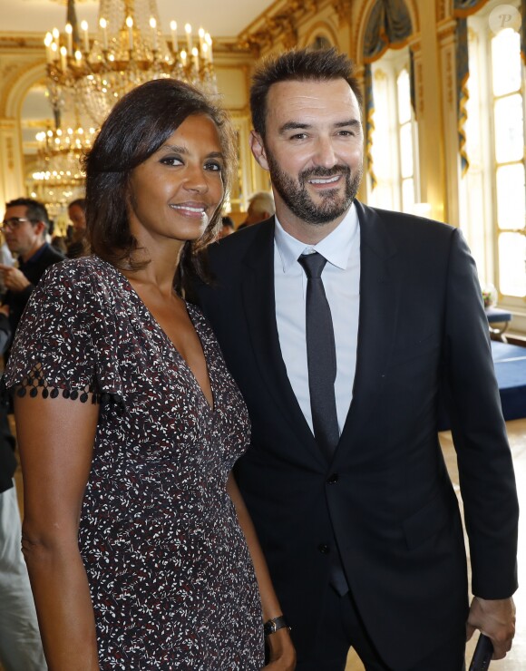 Karine Le Marchand, Cyril Lignac - Cérémonie de remise des insignes de Commandeur dans l'Ordre des Arts et des Lettres à Pierre Hermé et de Chevalier dans l'Ordre des Arts et des Lettres à David Sinapian au Ministère de la Culture à Paris, le 23 septembre 2019. © Marc Ausset-Lacroix/Bestimage