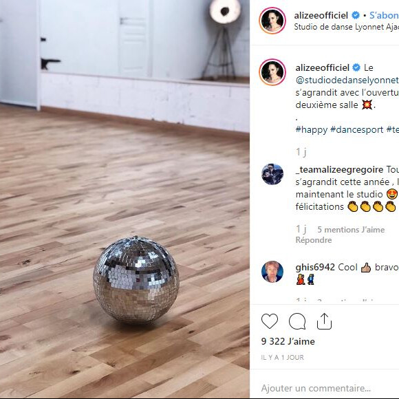 Alizée partage sa rentrée dans l'école de danse Lyonnet le 11 septembre 2019.