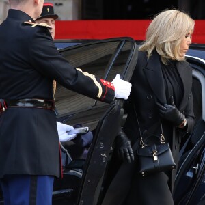 Brigitte Macron - Arrivées en l'église Saint-Sulpice pour les obsèques de l'ancien président de la République Jacques Chirac à Paris. Un service solennel sera présidé par le président de la République. Le 30 septembre 2019 © Stéphane Lemouton / Bestimage