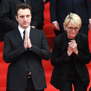 Claude Chirac, son fils Martin Rey-Chirac et son mari Frédéric Salat-Baroux - Obsèques de l'ancien président de la République Jacques Chirac à Paris, en l'église Saint-Sulpice. Le 30 septembre 2019
