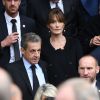 Nicolas Sarkozy et son épouse Carla Bruni - Obsèques de l'ancien président de la République Jacques Chirac à Paris, en l'église Saint-Sulpice. Le 30 septembre 2019
