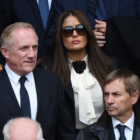 François-Henri Pinault et son épouse Salma Hayek - Obsèques de l'ancien président de la République Jacques Chirac à Paris, en l'église Saint-Sulpice. Le 30 septembre 2019



