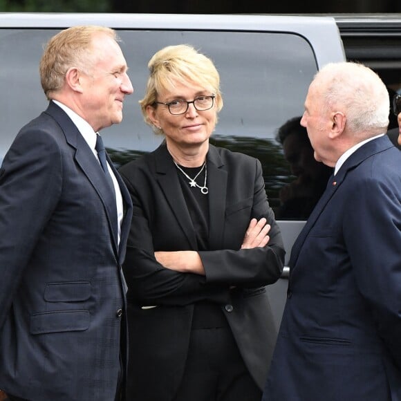 Claude Chirac, François Pinault, son fils François-Henri Pinault et son épouse Salma Hayek - Obsèques de l'ancien président de la République Jacques Chirac à Paris, en l'église Saint-Sulpice. Le 30 septembre 2019
