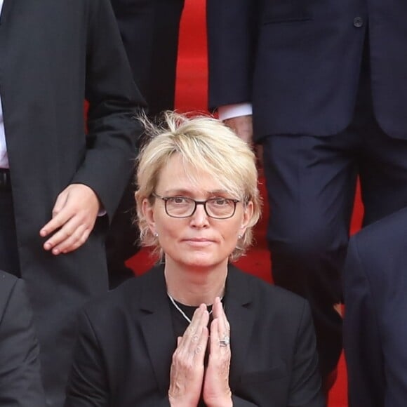 Martin Chirac, sa mère Claude Chirac et son mari Frédéric Salat-Baroux - Sorties des obsèques de l'ancien président de la République Jacques Chirac en l'église Saint-Sulpice à Paris. Le 30 septembre 2019 © Dominique Jacovides / Bestimage