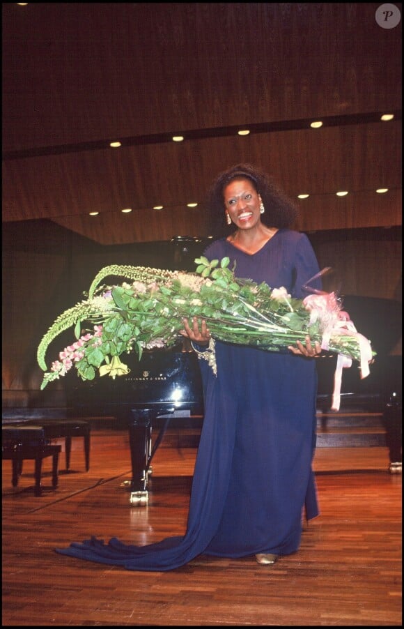 Archives- Jessye Norman lors d'un récital à Paris, en 1991. 