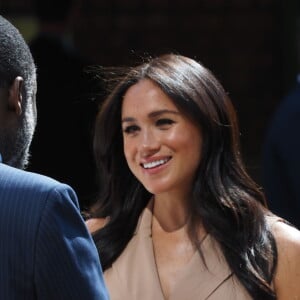 Meghan Markle, duchesse de Sussex, se rend à l'Université de Johannesburg où elle a participé à une table ronde avec l'Association des universités du Commonwealth, dont elle est la marraine. Johannesburg, Afrique du Sud, le 1er octobre 2019.