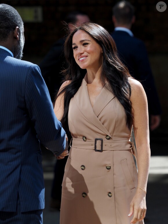 Meghan Markle, duchesse de Sussex, se rend à l'Université de Johannesburg où elle a participé à une table ronde avec l'Association des universités du Commonwealth, dont elle est la marraine. Johannesburg, Afrique du Sud, le 1er octobre 2019.